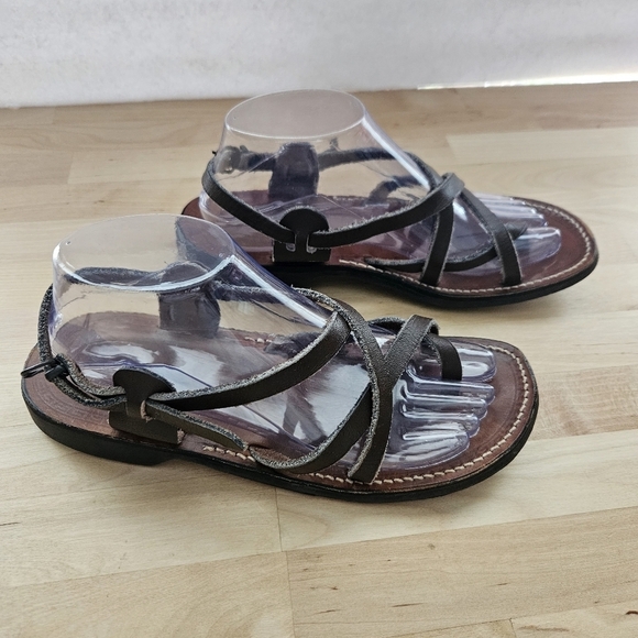NIMROD Israeli Sandals Handmade 100% Leather Sz 9.5 - Picture 2 of 12